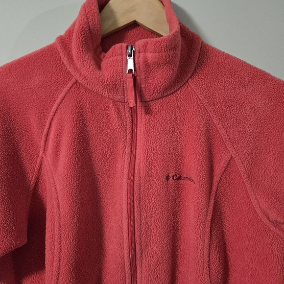 Columbia Pink Fleece Womens Medium Zip Up Sweater - Picture 3 of 12